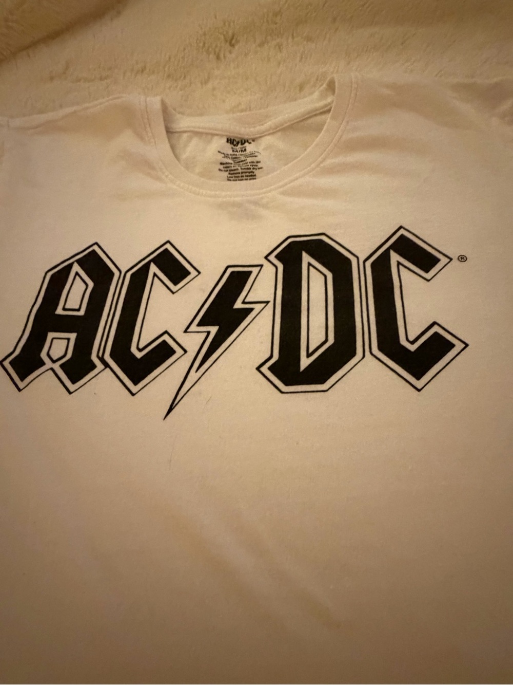 AC/DC White T-Shirt with Black Logo